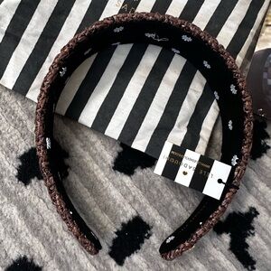 NWT Lele Sadoughi Women's Raffia Bessette Headband, Chocolate